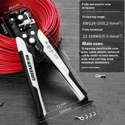 Fully automatic wire stripping pliers tool with box-mounted design for electrical work