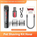 Pet hair suction head grooming kit with comb attachments and shaver for dogs and cats, five suit options, manual control