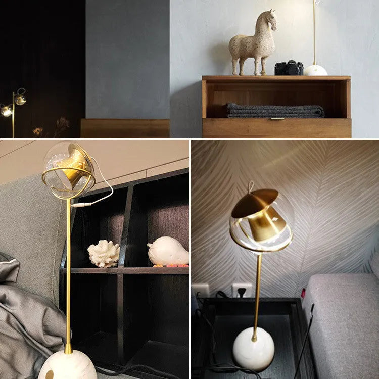 Modern glass desk lamp with touch dimming controls and LED light source