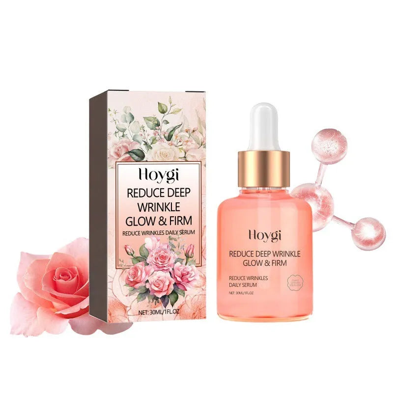 30ml rose essential oil bottle with dropper for facial skincare treatment