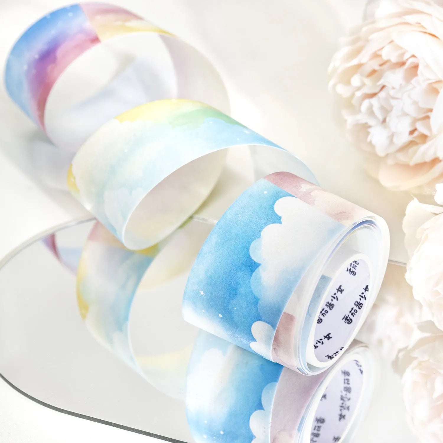 Japanese paper washi tape roll with sky theme pattern measuring 30mm wide