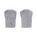 Man wearing a solid grey lyocell sleeveless vest with a round neckline.