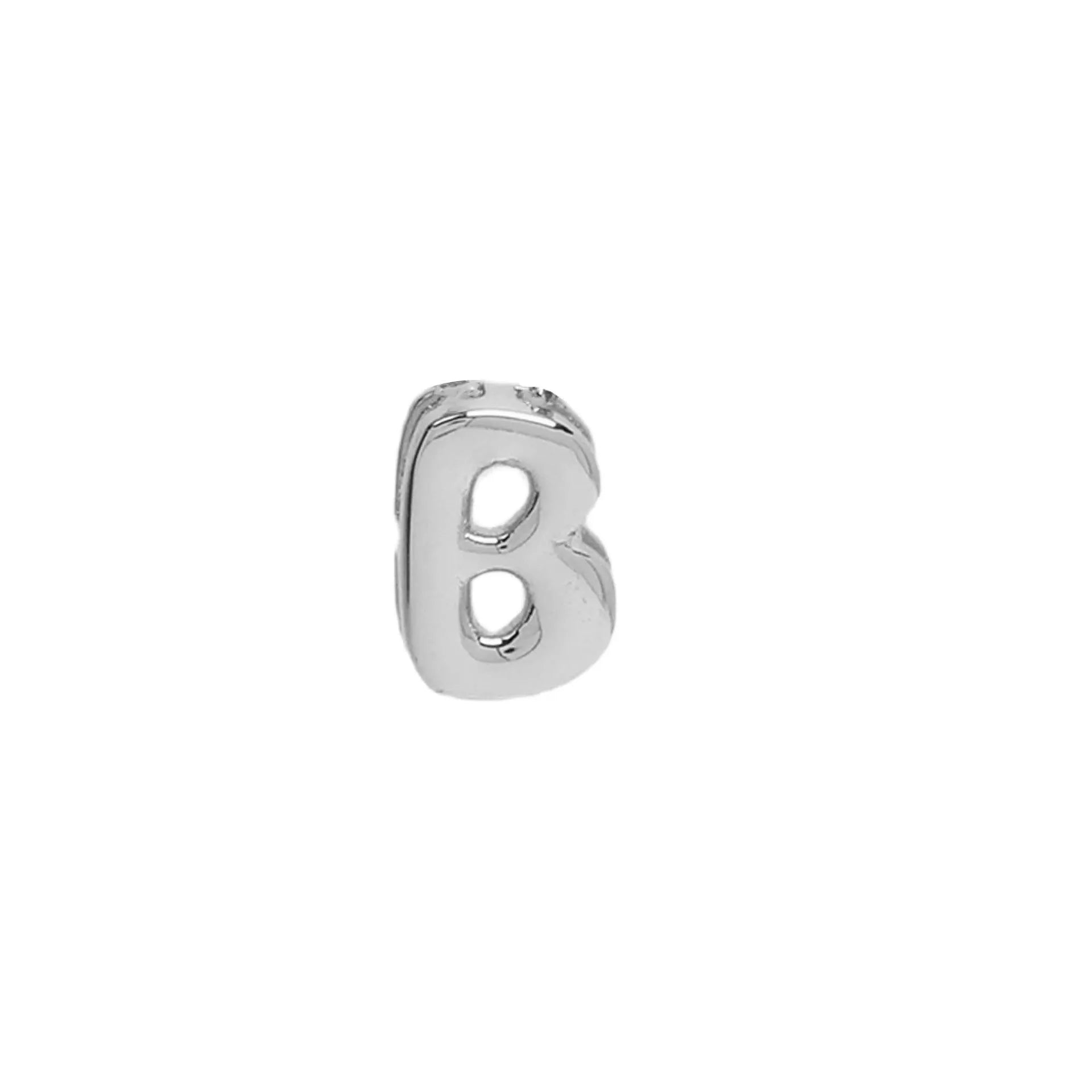 18k brass smooth surface bubble letter bracelet with pendant in gold colour on copper alloy