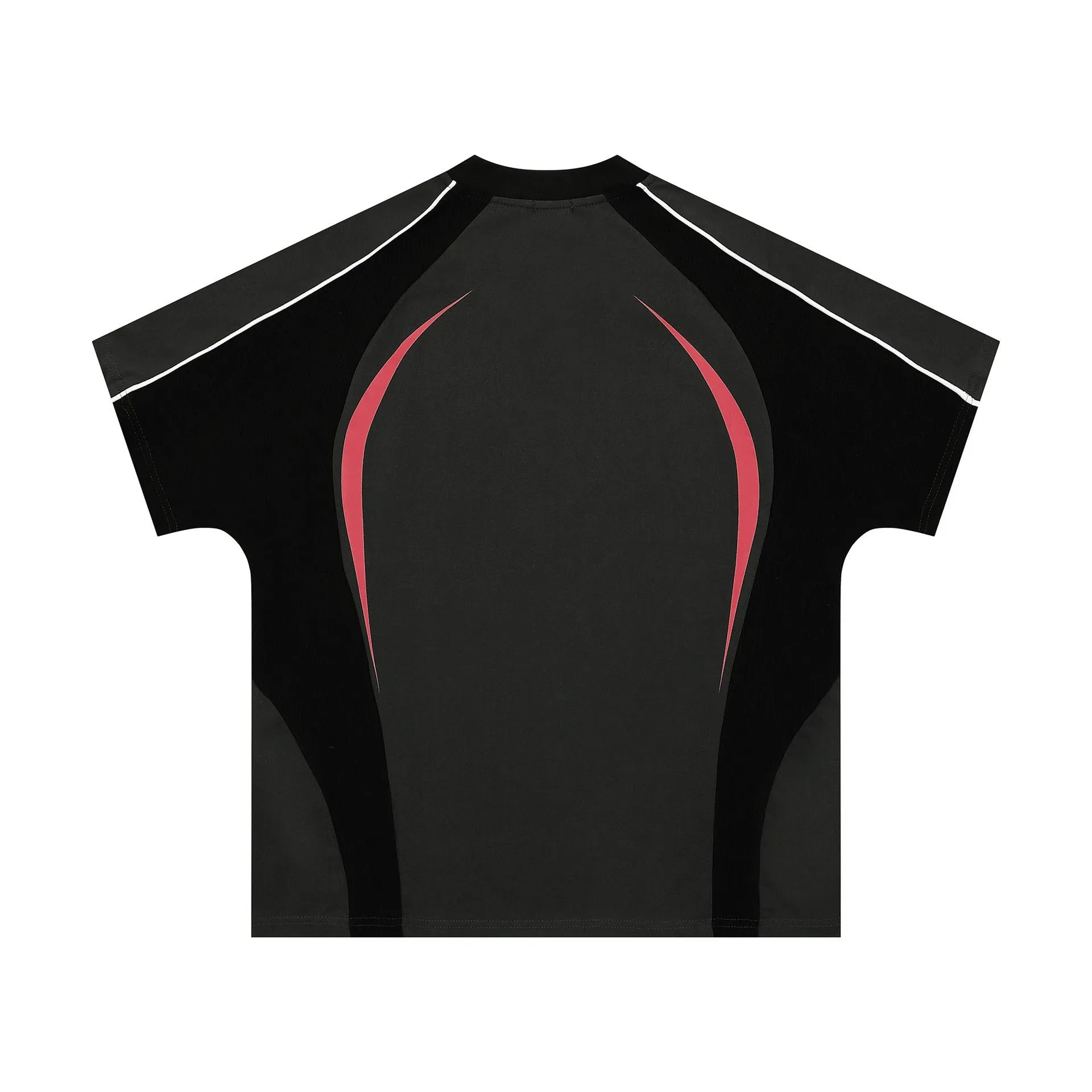 Men's loose fit black t-shirt with a white letters print and short sleeves.