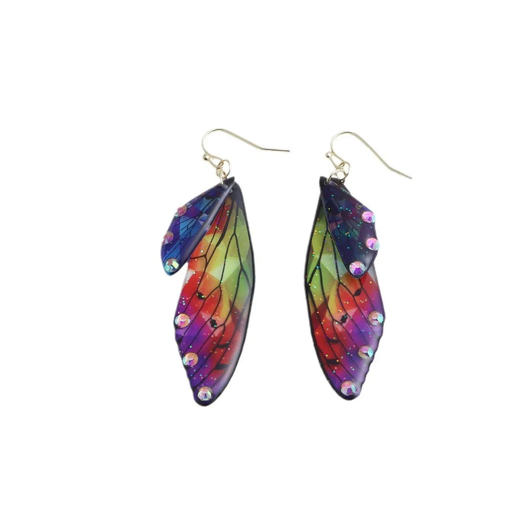 Misty Rain In Southern simulation cicada wings earrings in colour hanging cup option