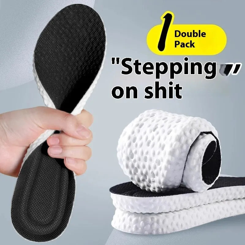 Breathable PU sports insoles in grey, black and orange colours with trimmable sizing