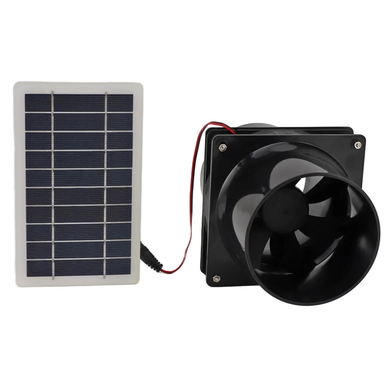 Solar waterproof double exhaust fan with 10W monocrystalline silicon panel and plastic fan kit