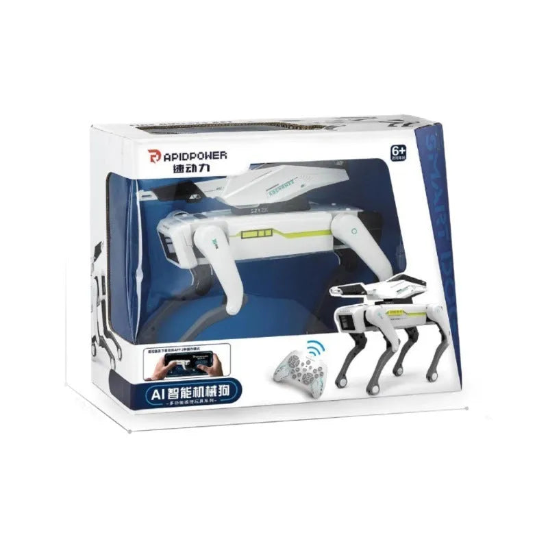 Simulation intelligence robot dog in plastic with voice dialogue and remote control, three colour options