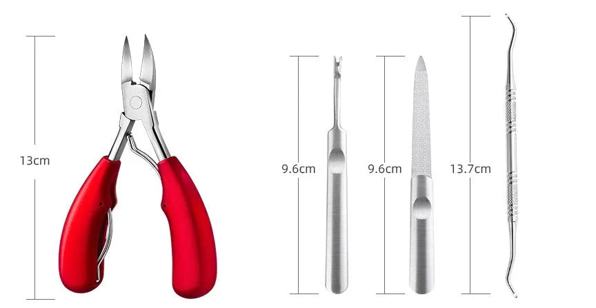 Stainless steel dead skin scissors with ABS handles in multiple colours including black, red and blue options