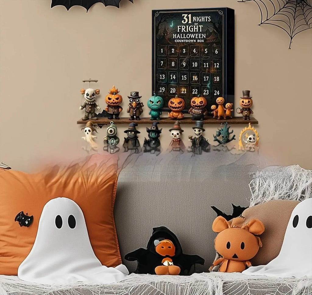 Halloween 31-night advent calendar blind box with surprise resin horror doll inside