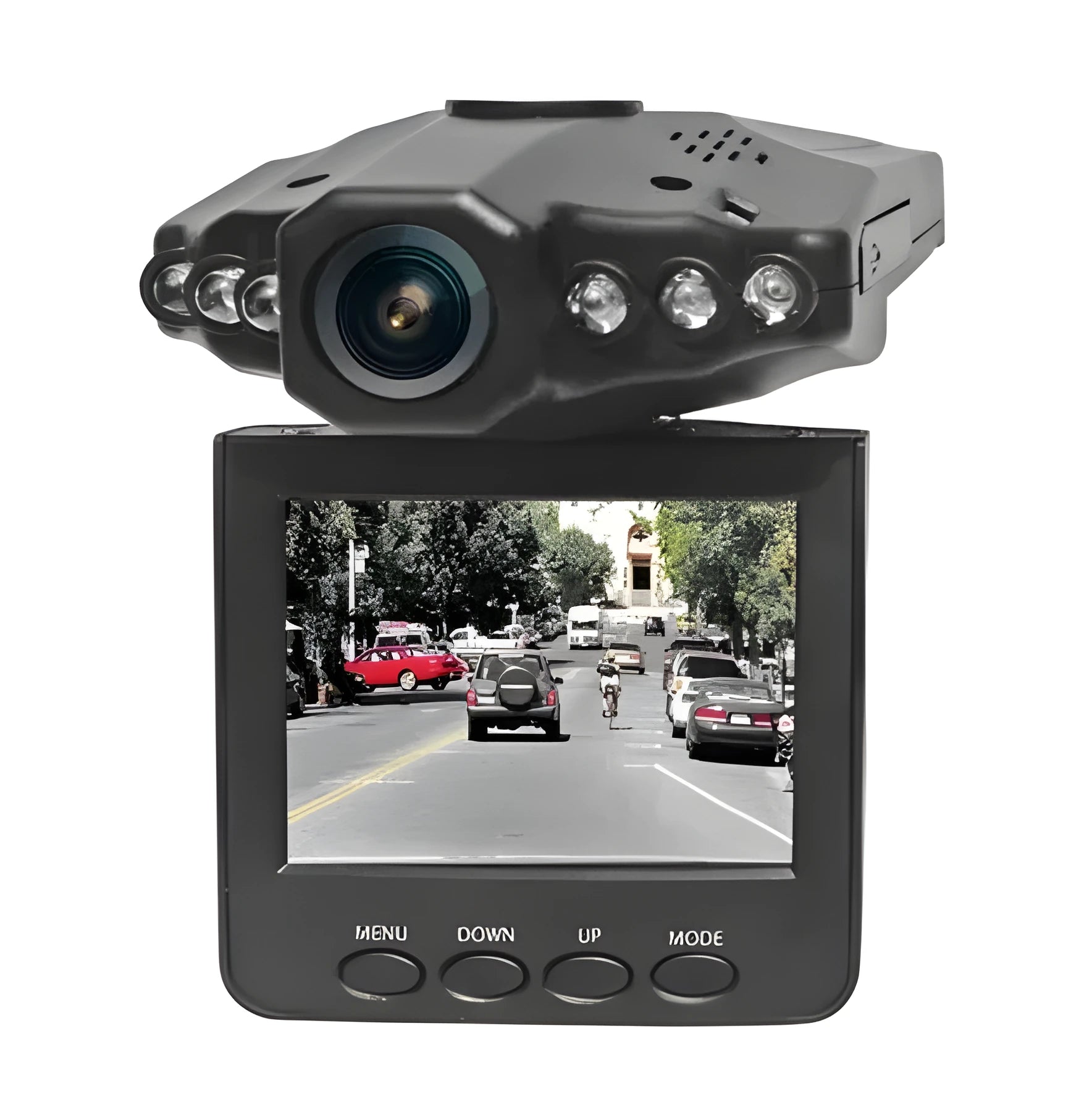 H198 car DVR dash camera with infrared night vision and 2.4-inch screen