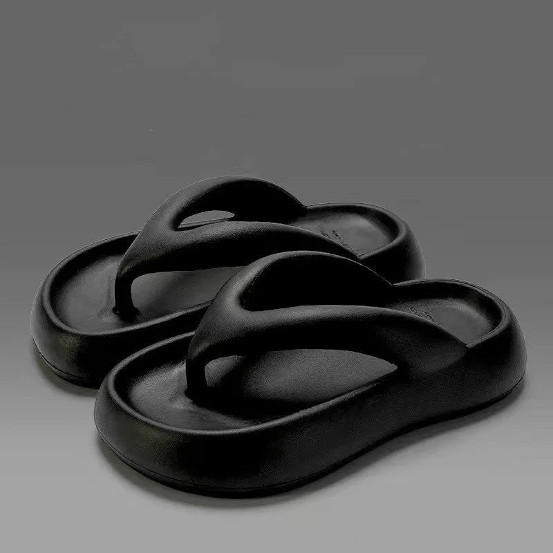 Solid colour EVA flip-flops with a thick sole, bow detail, and thong strap on a plain background.