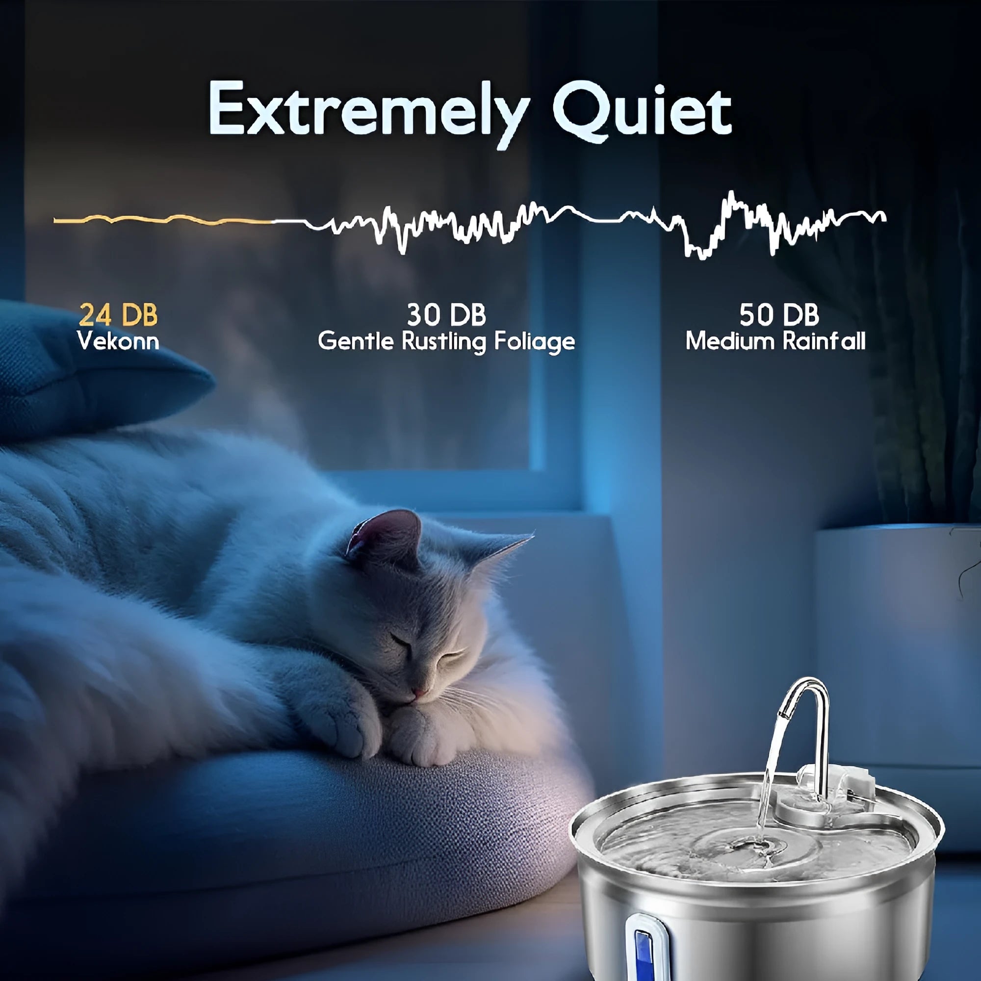 SUS304 stainless steel pet water dispenser faucet with 3.2L capacity and silent pump for cats and dogs