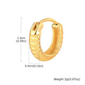Stainless steel snake pattern hip hop ear rings in black and gold minimalist design