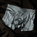 Men's colourblock Ice Silk seamless underwear in multiple colour options on size chart.