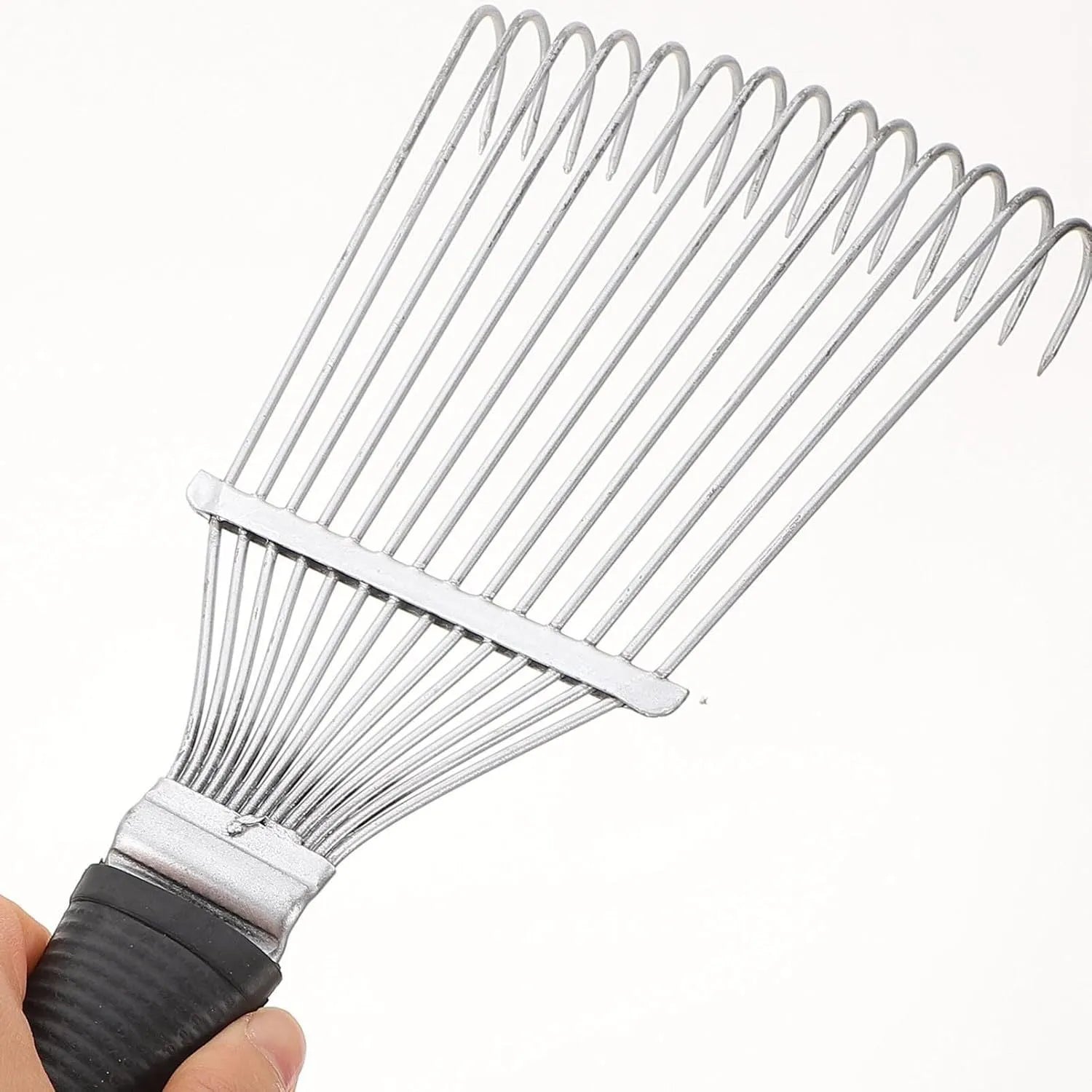 Black stainless steel pet grooming comb rake tool, 33cm long, for horses and dogs