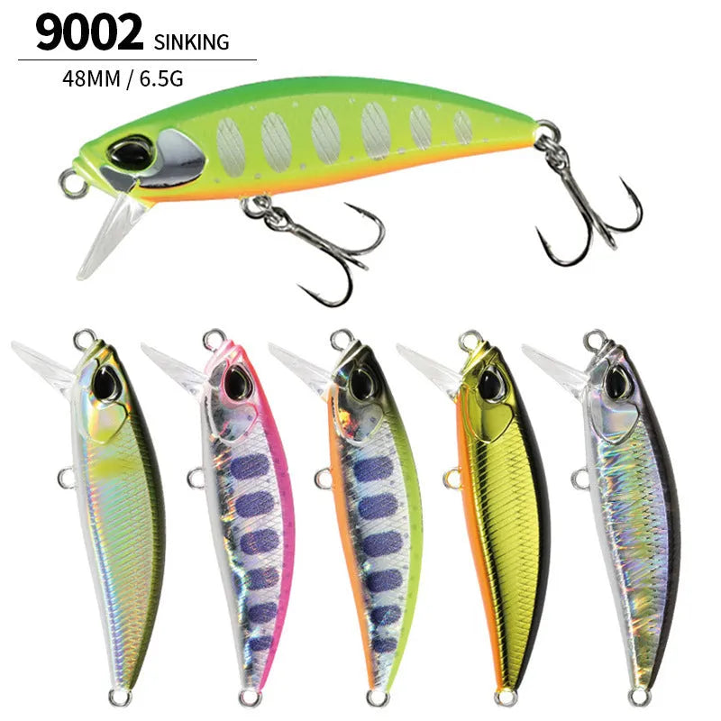 Tossing Japanese Submerged Mino 48mm hard fishing lure in selected colour for mandarin fish and snakehead.