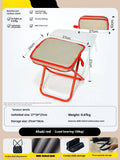 Lightweight foldable outdoor camp chair stool in oxford cloth, shown in khaki colour, folded and unfolded.