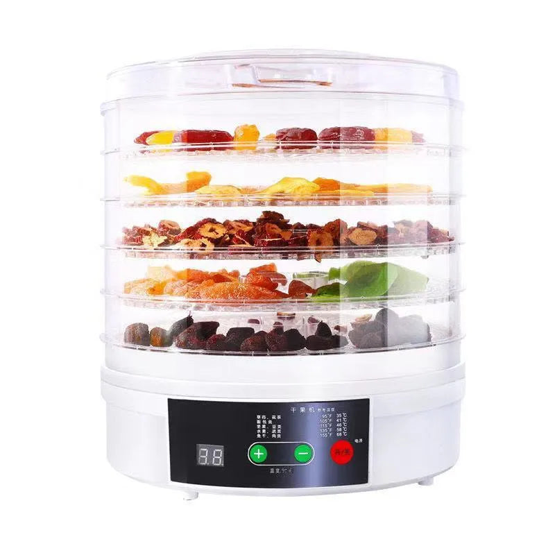 White five-layer household fruit dehydrator with British plug for drying food