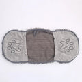 Grey pet scrubbing towel glove made of absorbent fibre, 35x80cm size, for cats and dogs
