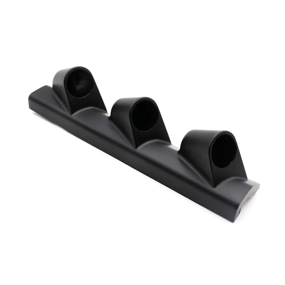 Black ABS plastic instrument stand with 52mm opening and three mounting holes for right-hand drive vehicles