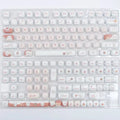 MOG round mechanical keyboard key caps with colourful sublimation print of cartoon cats and desserts.