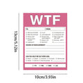 Colourful musical notes decorative paper card measuring 13 by 10 centimetres on a table.