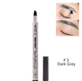 Music Flower waterproof natural eyebrow pen with four-claw fork tip, available in Chestnut, Brown, and Dark Grey