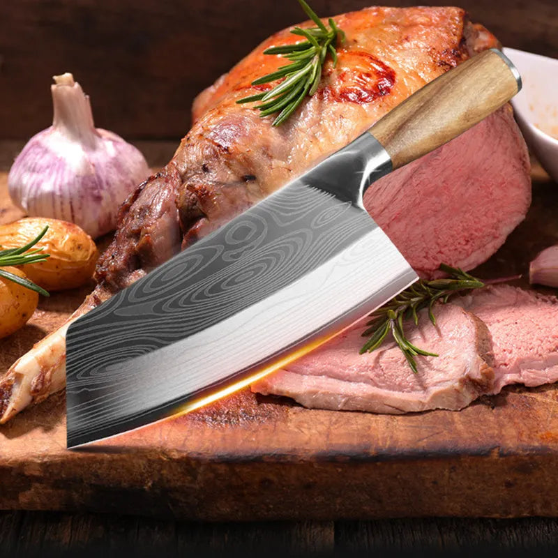 A 320mm long kitchen knife with a stainless steel blade, shown in the colour from the product photographs.