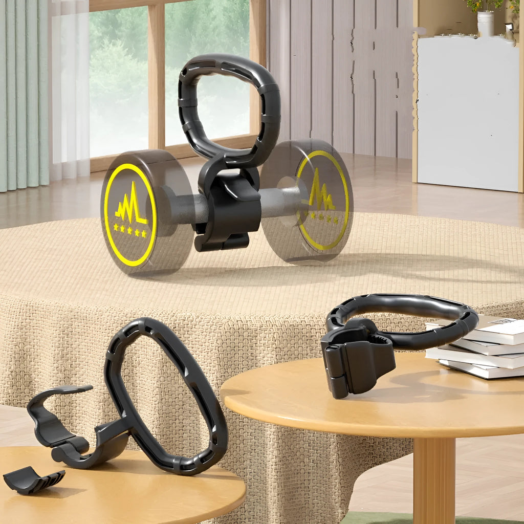 Black PP adjustable kettlebell handle with 21x19cm dimensions for home strength training