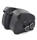 Black PU leather motorcycle saddlebags left and right side storage set for cruisers