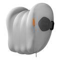 Grey and orange car head restraint neck guard with matching waist pillow