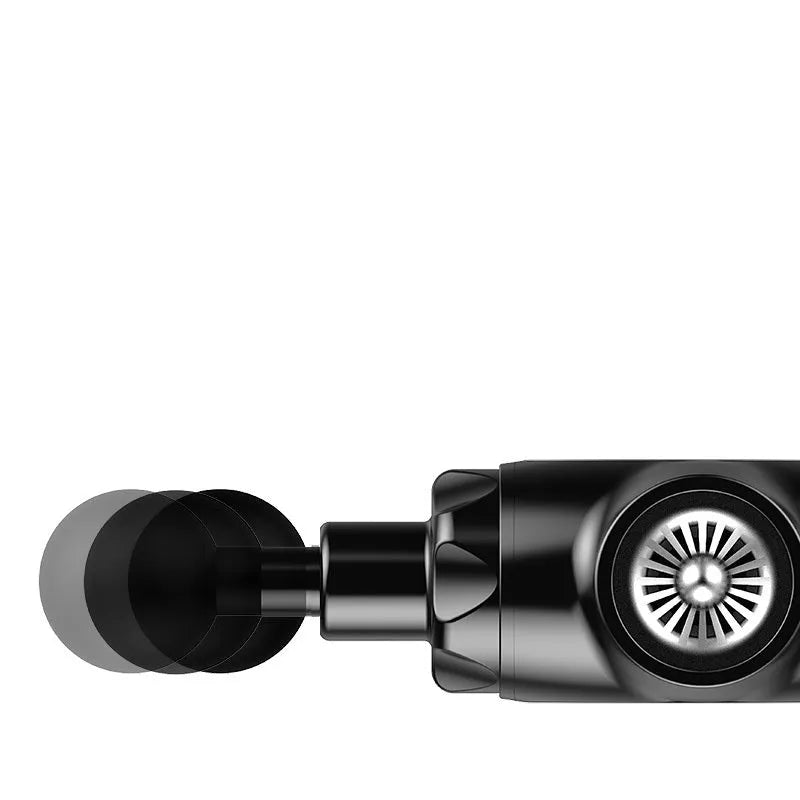 Black and white muscle relaxation massager with lithium battery and adjustable speed control