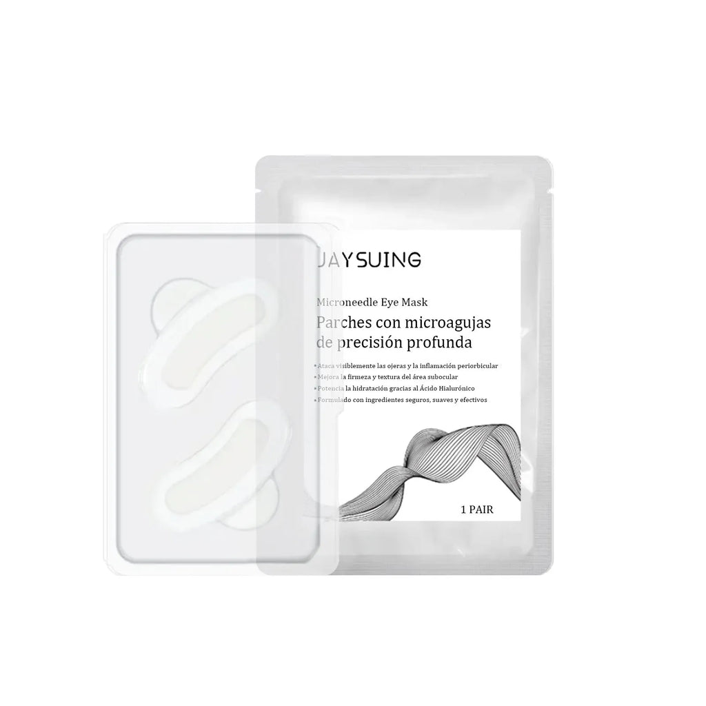 One pair of micro needle eye mask patches for under-eye treatment with retinoic acid and hyaluronic acid.