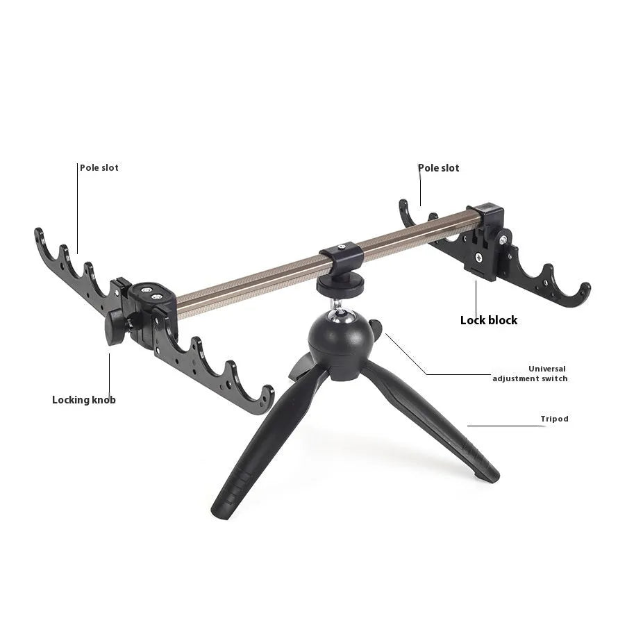 Aluminium alloy ice fishing rod holder bracket with tripod legs