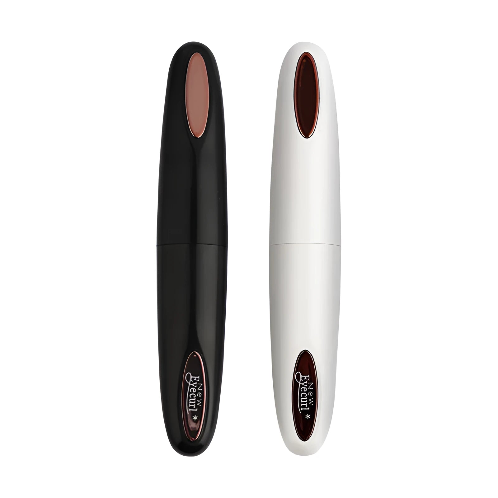 Electric rechargeable eyelash curler in black with silicone pad and temperature button