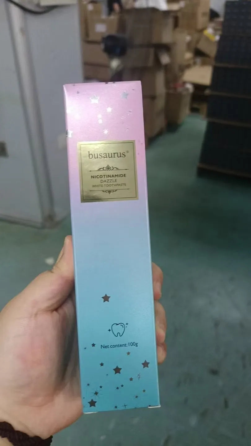 Nicotinamide dazzling white toothpaste in 100g packaging for adult oral hygiene and whitening