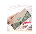 BIRDS women's PU leather wallet with embroidered flowers in horizontal square shape