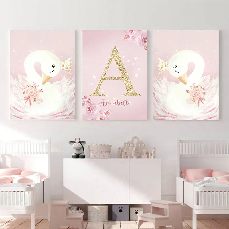 Rainbow castle crown canvas wall painting frameless decor in Nordic style with pattern and size options