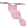 Grey and pink multi-function yoga stretching tool for shoulder, back, and hip flexibility exercises.