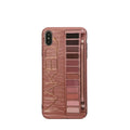 Silicone iPhone case with eye shadow design in flesh and grey colours.