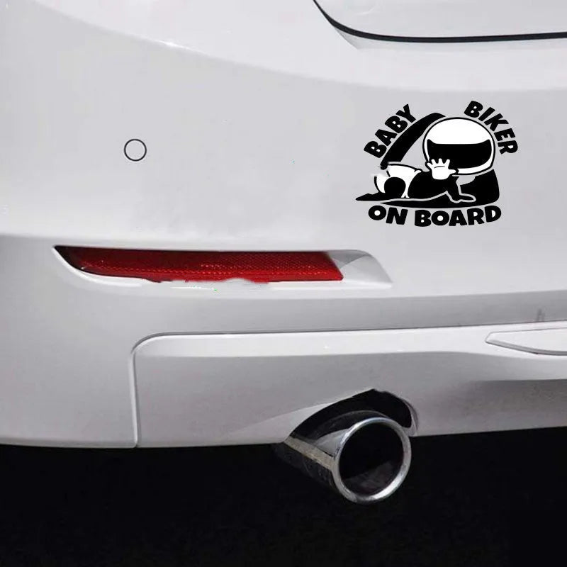 Reflective BABY ON BOARD car sticker measuring 14.5cm by 15cm in black colour option