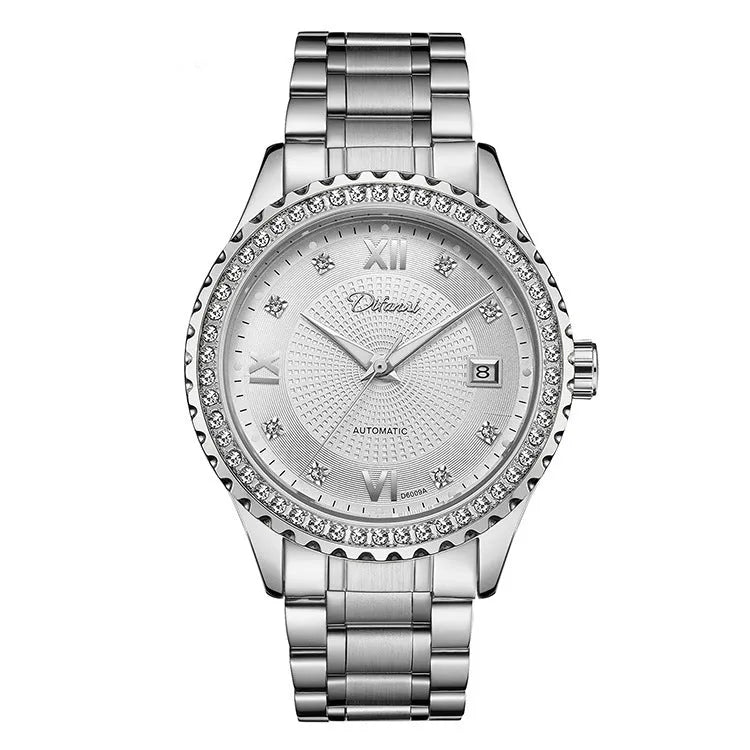 Men's automatic mechanical watch with luminous hands and waterproof case in business style