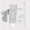 Volcanic mud mask 120ml pot with brush, deep cleansing facial mask for oily and sensitive skin