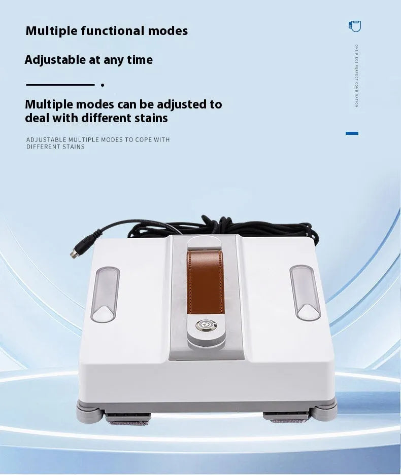 White intelligent window cleaning robot with dimensions 220mm by 220mm by 70mm