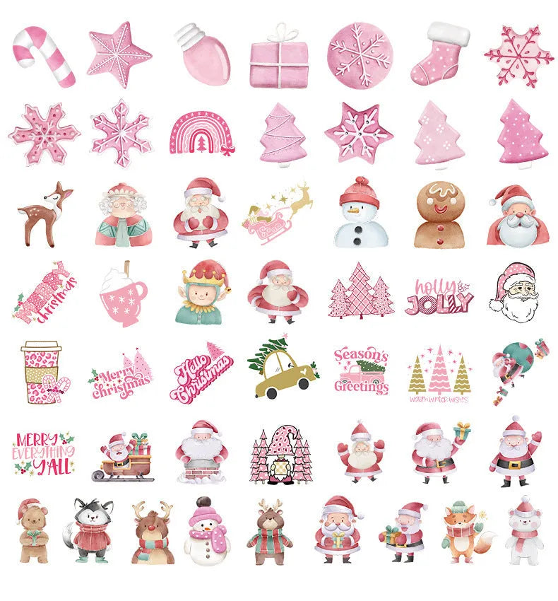 50 Christmas decoration stickers waterproof 4-8cm cute style for car phone computer guitar notebook