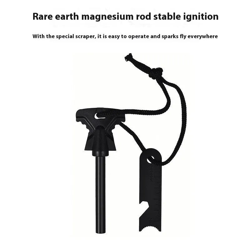 Butterfly-shaped ferro rod firestone with stainless steel doctor blade bottle opener