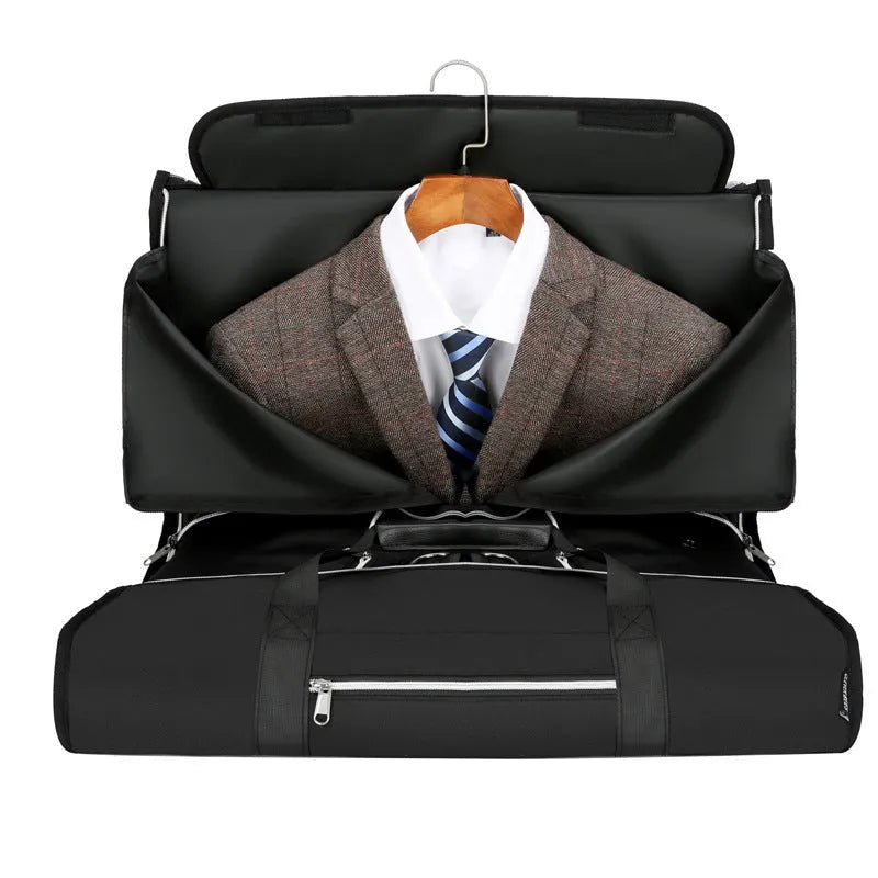 Oxford cloth multi-purpose storage bag in grey colour showing compartments and durable fabric texture.