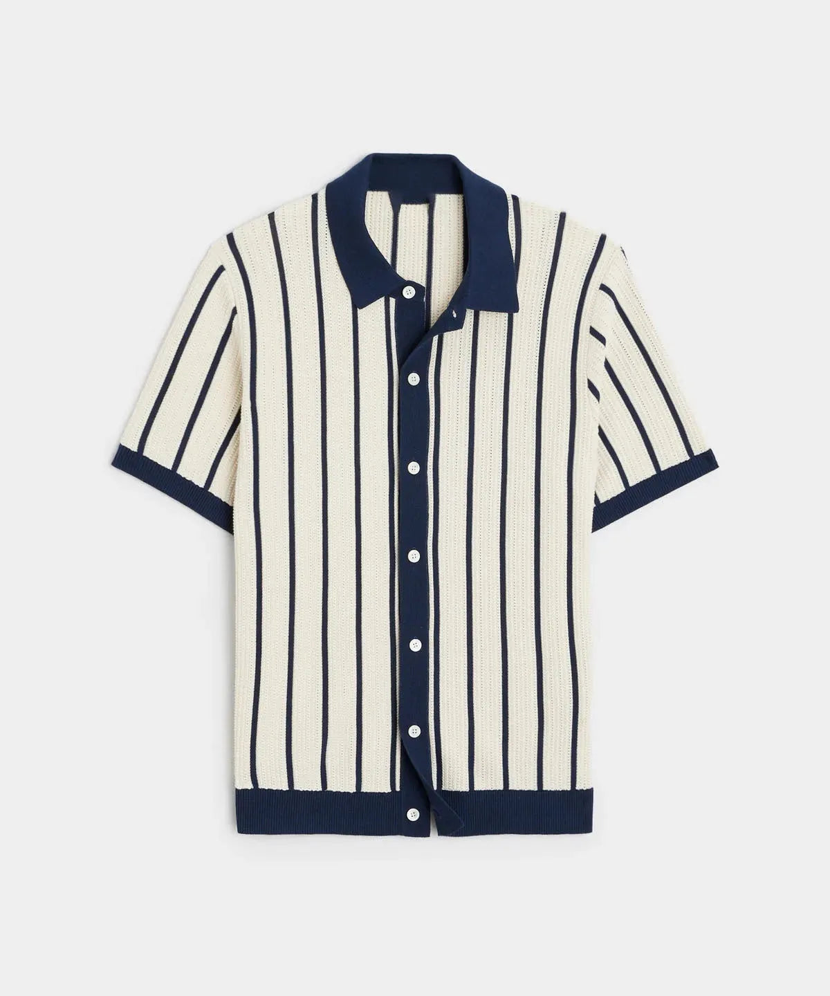 Men's white British style ice silk knitted top with asymmetrical lapel and short sleeves