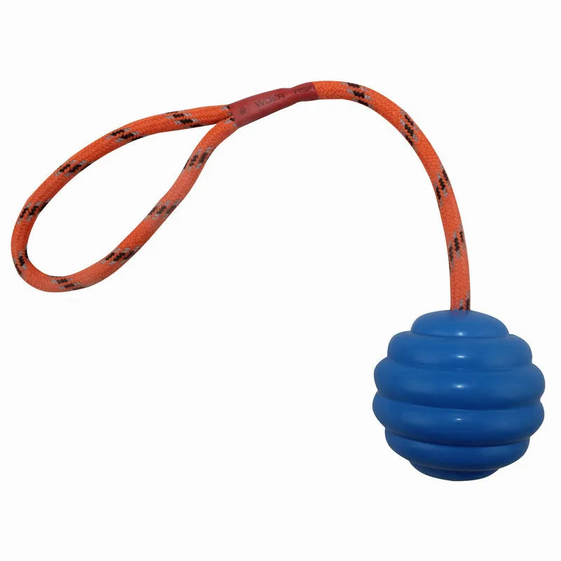 Rubber rope knot pet toy in multi-colour options for training and chewing